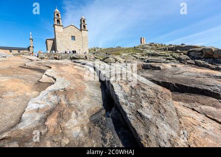 Wallfahrtskirche Virxe da Barca, Muxia, PROVINZ Coruña, Galizien, Spanien Stockfoto