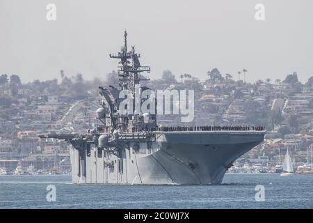 LHD-6 USS Bonhomme Richard WASP Klasse Amphibious Assault Ship auf San Diego Naval Base Oktober 2019 Stockfoto