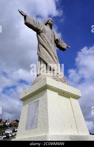 Statue von Jesus Christo Rei auf der Ponta do Garajau Stockfoto