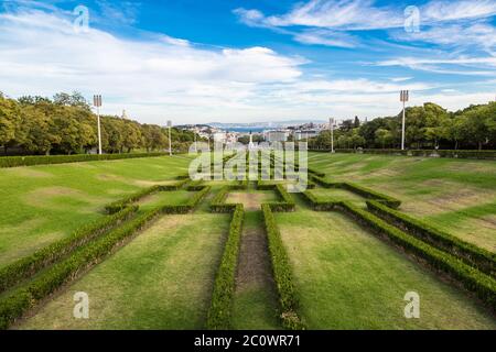 Eduardo VII Park in Lissabon Stockfoto