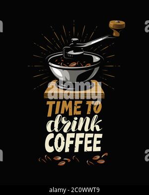 Kaffeemühle Retro. Poster für Café oder Restaurant Vektor Illustration Stock Vektor