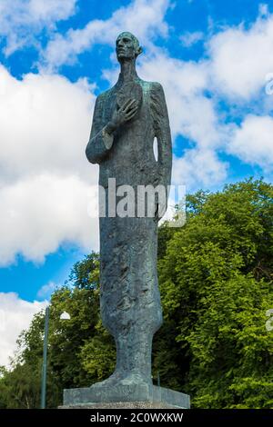 Statue von König Haakon VII in Oslo Stockfoto