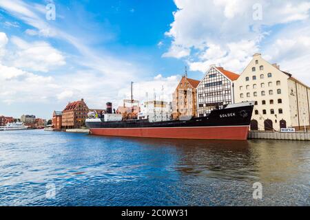 SS SOLDEK am Motlawa-Fluss in Danzig Stockfoto