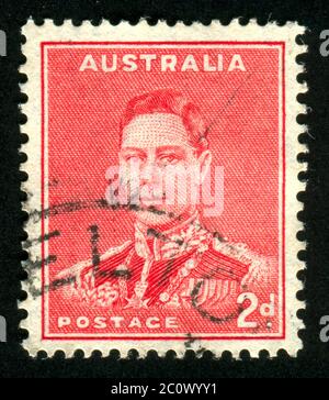 AUSTRALIEN - UM 1937: Briefmarke gedruckt von Australien, zeigt König George VI., um 1937 Stockfoto