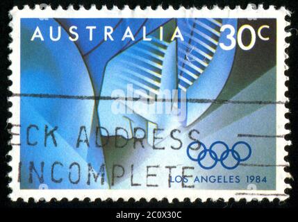 AUSTRALIEN - UM 1984: Briefmarke gedruckt von Australien, zeigt 1884 Olympische Sommerspiele, um 1984 Stockfoto