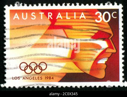 AUSTRALIEN - UM 1984: Briefmarke gedruckt von Australien, zeigt 1884 Olympische Sommerspiele, um 1984 Stockfoto