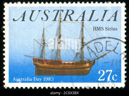 AUSTRALIEN - UM 1983: Stempel gedruckt von Australien, zeigt Schiff, um 1983 Stockfoto