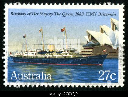 AUSTRALIEN - UM 1983: Briefmarke gedruckt von Australien, zeigt Königin Elizabeth II., um 1983 Stockfoto