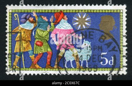 GROSSBRITANNIEN - UM 1969: WEIHNACHTEN. Drei Hirten, um 1969. Stockfoto