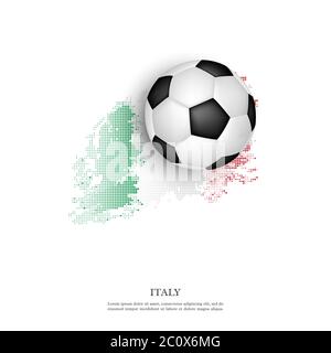 Fußball auf italienischer Flagge. Stock Vektor