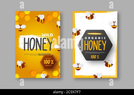 Design für Bienenzucht und Honigprodukt Stock Vektor