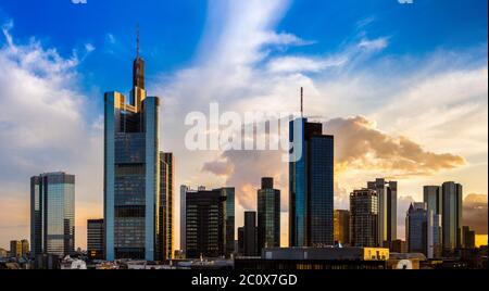 Luftaufnahme von Frankfurt Stockfoto