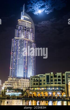 Das Hotel Address im Stadtzentrum von Dubai blickt auf die berühmte Da Stockfoto