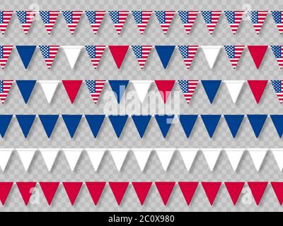 Set von USA-Flags in traditionellen Farben. Stock Vektor