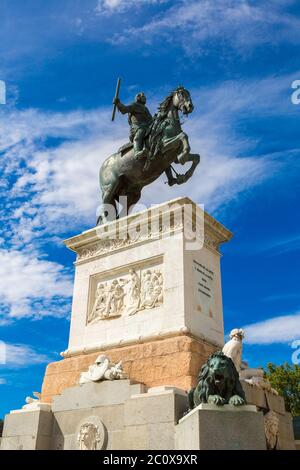 Denkmal von Philipp IV. Von Spanien in Madrid Stockfoto