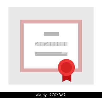 Flache bunte Zertifikat Vektor-Illustration. Stock Vektor