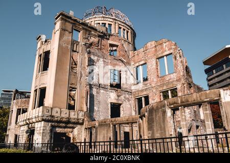 Die Ruinen des Atomkuppeschabes in Hiroshima Japan Stockfoto