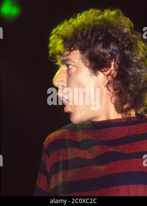 Robert Plant im Konzert bei Hammersmith Odeon 12. Dezember 1983 Stockfoto