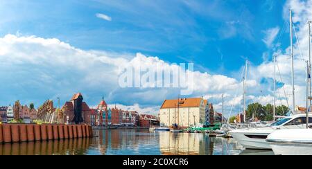 Stadtbild an der Weichsel in Danzig, Polen. Stockfoto