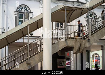 Straßenszene. Nankin Street. Singapur. Stockfoto