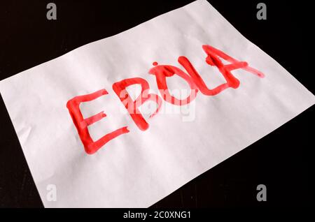 Word-Ebola-Text Stockfoto
