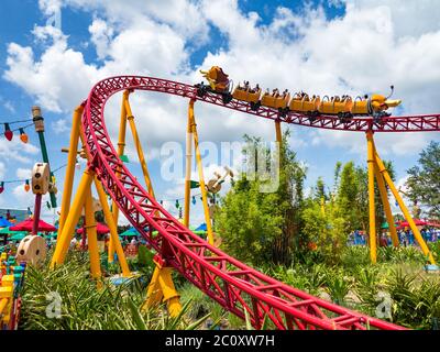 ORLANDO, FLORIDA – 1. Juli 2018 – Slinky Dog Dash in Toy Story Land in Hollywood Studios, Walt Disney World, Eröffnung am 30. Juni 2018. Stockfoto