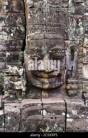 Riesen Stein am Bayon Tempel in Kambodscha Stockfoto