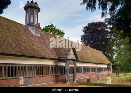 Long Alley Almshuses in den frühen Morgenstunden. Abingdon, Oxfordshire, England Stockfoto