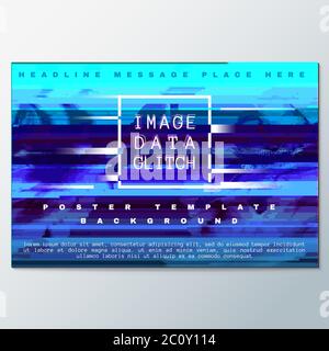 Farbige Glitch Design Hintergrund Poster Vorlage Stockfoto