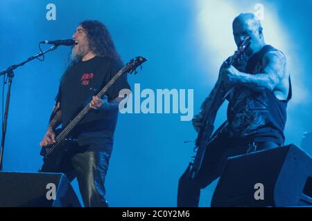 RIO DE JANEIRO, 22.09.2013: Slayer tritt auf der Sunset Stage des Rock in Rio V in Rio de Janeiro auf (Néstor J. Beremblum / Alamy News) Stockfoto