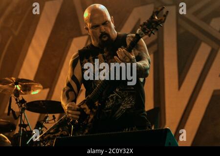 RIO DE JANEIRO, 22.09.2013: Slayer tritt auf der Sunset Stage des Rock in Rio V in Rio de Janeiro auf (Néstor J. Beremblum / Alamy News) Stockfoto