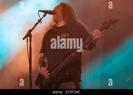 RIO DE JANEIRO, 22.09.2013: Slayer tritt auf der Sunset Stage des Rock in Rio V in Rio de Janeiro auf (Néstor J. Beremblum / Alamy News) Stockfoto