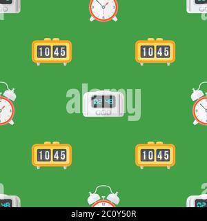 vector Uhr Uhren nahtlose Muster Stockfoto