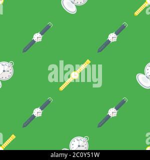 vector Uhr Uhren nahtlose Muster Stockfoto