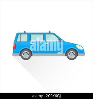 vektor flach blau Wagen Karosserie Stil Illustration Symbol Stockfoto