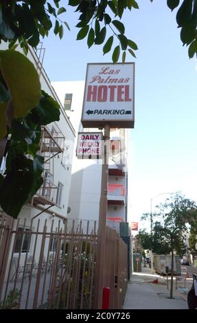 Los Angeles, Kalifornien, USA 12. Juni 2020 EINE allgemeine Sicht der Atmosphäre der letzten Residenz von Elizabeth Short, aka die Black Dahlia an 1738 N. Las Palmas Avenue am 12. Juni 2020 in Los Angeles, Kalifornien, USA. Foto von Barry King/Alamy Stockfoto Stockfoto