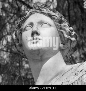 Kopf Marmorstatue der Frau im Park Stockfoto