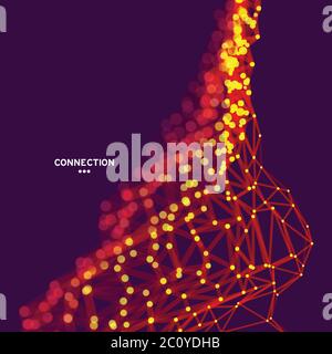 Perspektive Grid Hintergrund. Abstract Vector Illustration. Design Template. Futuristische Technologie Stil. Stock Vektor