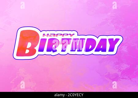 Happy Birthday dekorative Banner mit Aquarell-Textur auf dem Bild. Ideal für Hintergrund und Texturen, Flyer, Poster, Druck etc. Stockfoto
