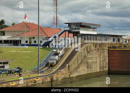 Schlösser in Panama-Kanal Stockfoto