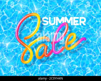 Sommer Sale Banner mit handgeschriebener Kalligraphie. Stock Vektor