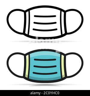 Vektordarstellung des Symbols für medizinische Maske Stock Vektor