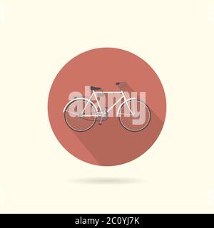 Fahrrad flach rund Symbol. Stock Vektor