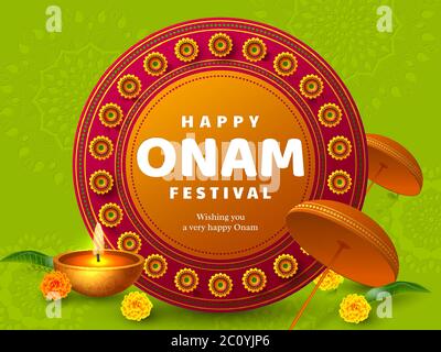 Onam Festival Hintergrund für Südindien. Stock Vektor