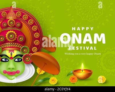 Onam Festival Hintergrund für Südindien. Stock Vektor