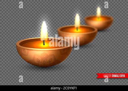 Diwali diya - Öllampe. Stock Vektor