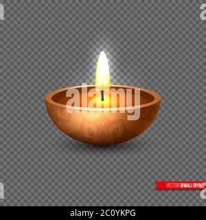 Diwali diya - Öllampe. Stock Vektor