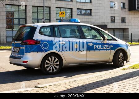 Deutsche Polizei Auto fotografiert auf der Straße geparkt Stockfoto