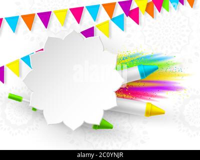 Happy Holi farbenfrohes Design für Festival of Colours. Stock Vektor