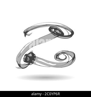 Abstrakten Buchstaben Z-Logo-Design-Vorlage. schwarze und weiße kreative Zeichen. Symbol. Stockfoto